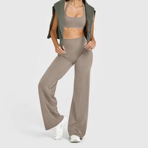 OQQ Wide Leg Tan Pants Size Large